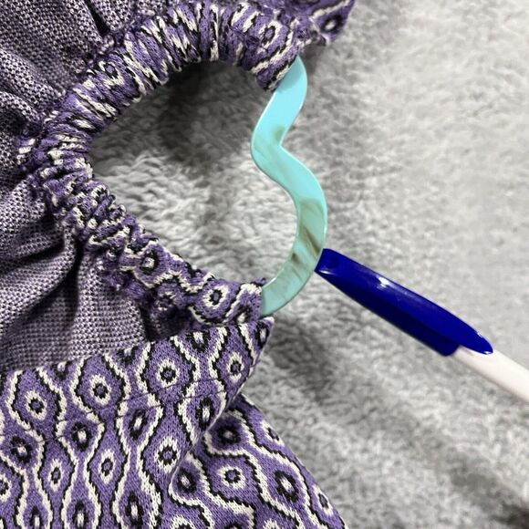 Zara‎ Cutout Back Dress XS Lilac Cinched Side Geometric Long Sleeve - Picture 3 of 9